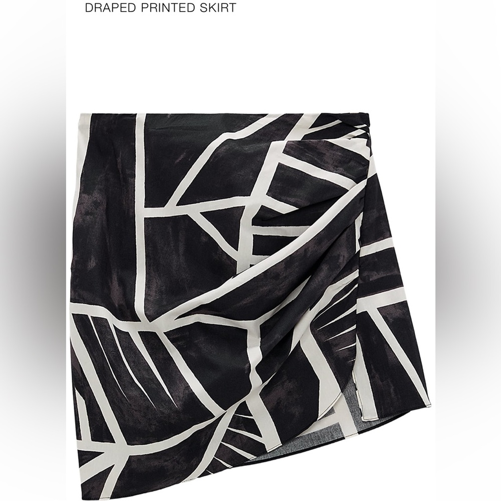 Zara Draped Printed Skirt Mini Xs